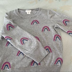 Crewcuts by J.Crew sz 4-5 winter 2021 sweater with sparkle rainbow details